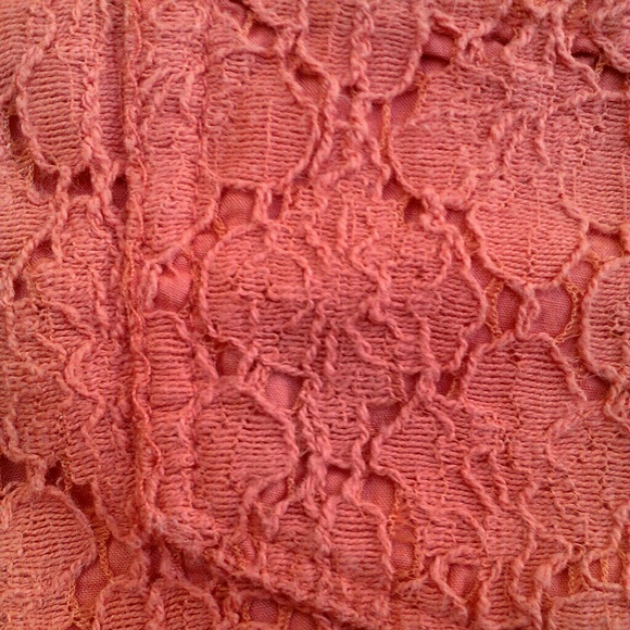 Adorable Coral/Peach Floral Knit Lace Mossimo Jean Shorts Sz 5 Soft Stretchy - Picture 4 of 5